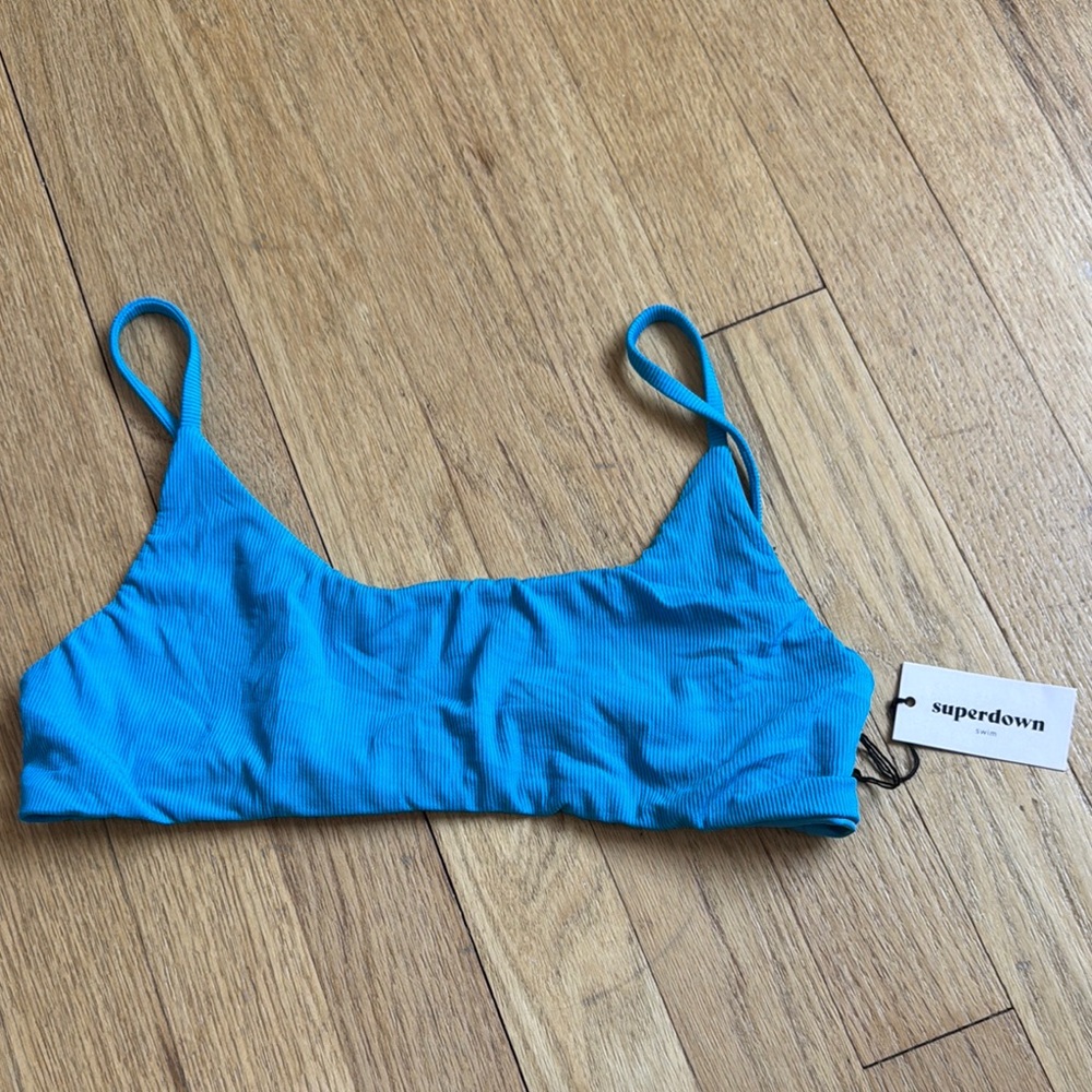 Superdown Blue Bikini Top